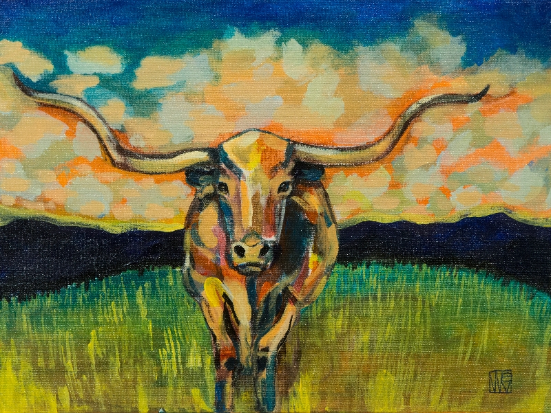 Longhorn Country by artist Melissa Wen Mitchell-Kotzev